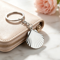 Porte-clés personnalisé en métal, alliage de zinc, coquillage marin, souvenir, breloque de sac, cadeau promotionnel