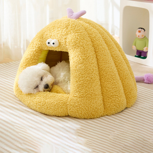 New dog kennel winter warm semi-closed cat kennel pad autumn winter small monster shape cat pet supplies wholesale - Product Image 2