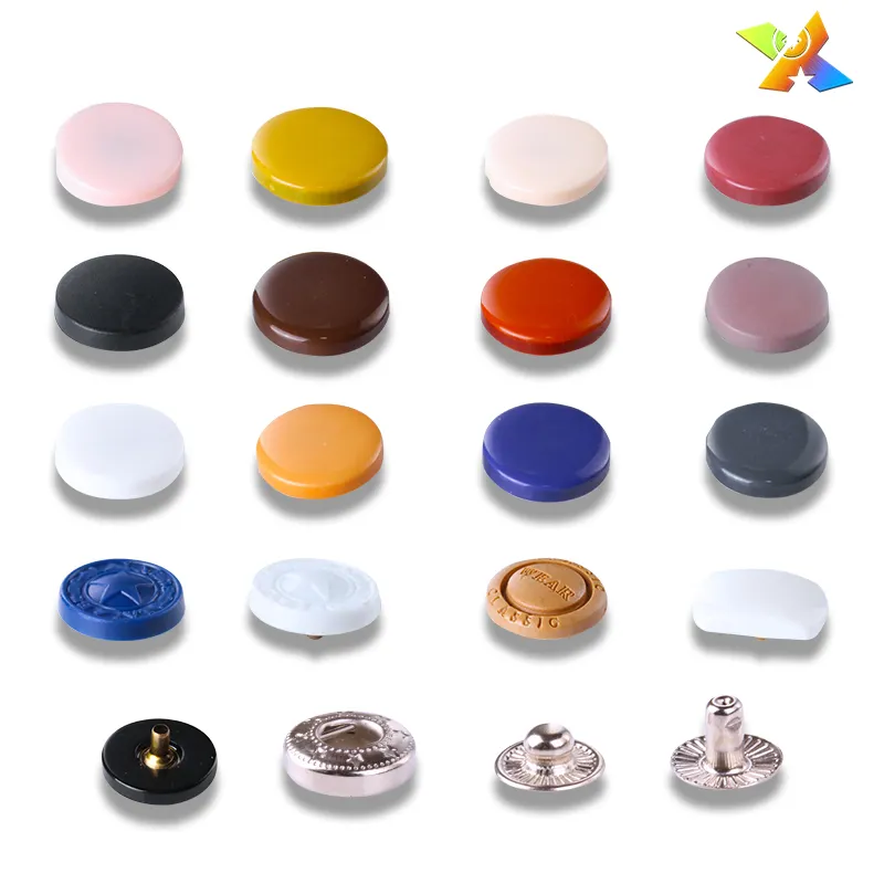 customized four parts rubber plastic cap colorful cover snap ring button with 831# bottom