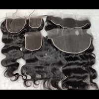 Layanan Drop Shipping Eazazy Top Grade Rambut Brasil 100% Virgin Remy Hitam Alami HD Lace Closure Frontal 130% Deep Wave