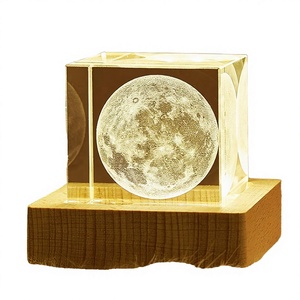 Lámpara <span class=keywords><strong>de</strong></span> Cristal LED USB con Grabado Interior Personalizado en 3D, Cubo <span class=keywords><strong>de</strong></span> Cristal Pulido, Luz Cálida, Decoración para el Hogar, Regalos, Luz Nocturna - Product Image 4