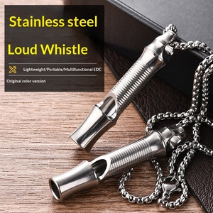 Sifflet de <span class=keywords><strong>survie</strong></span> et d'entraînement en acier inoxydable léger à tube unique, personnalisable avec logo, pour arbitre et activités extérieures - Product Image 5