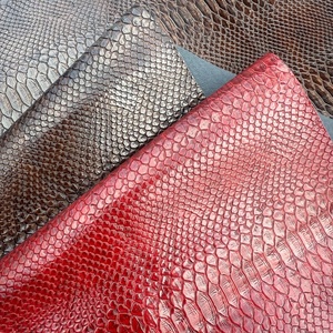 Stock Lots No MOQ Good Quality Faux PU Leather <strong>Python</strong> Embossed Snake skin - Product Image 5