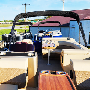 Allhouse Luxo 25FT Pro Pontão Barco Moderno Alumínio Casco <span class=keywords><strong>Parasailing</strong></span> Guincho Sistema Arnês Racks Outboard para Rio - Product Image 6