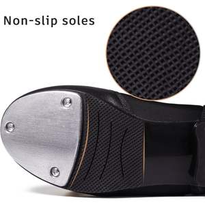 Chaussures de claquettes Dynadans pour filles, unisexes, en cuir PU, élastiques, à enfiler, talon plat pour la danse - Product Image 2