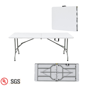 Venta al por mayor precio barato 6 pies mesa plegable al aire libre boda fiesta Hotel banquete comedor blanco mesa plegable de plástico - Product Image 3