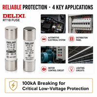 Portafusibles Cerámico Delixi 10x38, Base para Fusibles Térmicos AC 32A 63A 400V, para Automoción, Riel DIN, Certificación CE CCC, Alta Temperatura