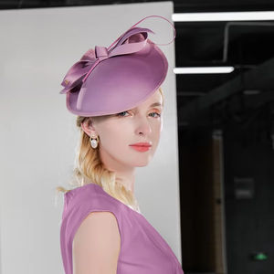 Cappello da <span class=keywords><strong>donna</strong></span> con piume Fascinator da Tea Party fascia da sposa con Clip <span class=keywords><strong>Derby</strong></span> per matrimoni da spiaggia e all'aperto - Product Image 6