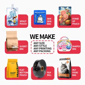 कस्टम मुद्रित प्लास्टिक पालतू पी पैकेजिंग बिस्किट खड़े पाउच बैग गर्मी सील भोजन के लिए छोटे बैग जिपर बैग