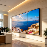 Mur vidéo LCD 4K Ultra HD 55 pouces blanc à épissure sans soudure, RDM basé sur le cloud pour la publicité au détail et les réunions, adapté au marché mondial
