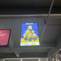 Papan Tampilan Gantung Vertikal Persegi Panjang, Spanduk Pameran Lightbox 2 Sisi Bingkai Aluminium Full Color LED Dekoratif untuk Iklan