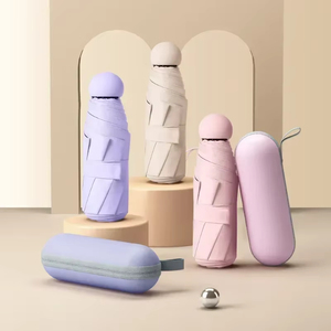 Women's Premium Sense Five-Fold Compact Umbrella Dual-Use Foldable Rain and <b>Sunscreen</b> Capsule UPF50 for Travel - Product Image 4