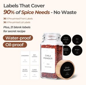 4 Oz 120Ml Clear Glass Empty Square <b>Spice</b> <b>Jars</b> Herb Containers Seasoning Bottles With Bamboo Wooden Lids and Top Label - Product Image 3