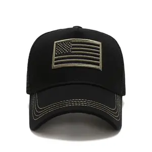 Vendita calda della fabbrica fuori porta America bandiera ricamo logo berretto da basket cappelli per gli uomini