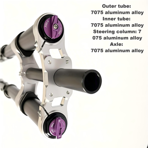 <span class=keywords><strong>Fourche</strong></span> <span class=keywords><strong>VTT</strong></span> double couronne robuste 203 mm en alliage CNC 7075 à ressort air-huile avec axe traversant de 20 mm pour <span class=keywords><strong>Enduro</strong></span> et Downhill - Product Image 2