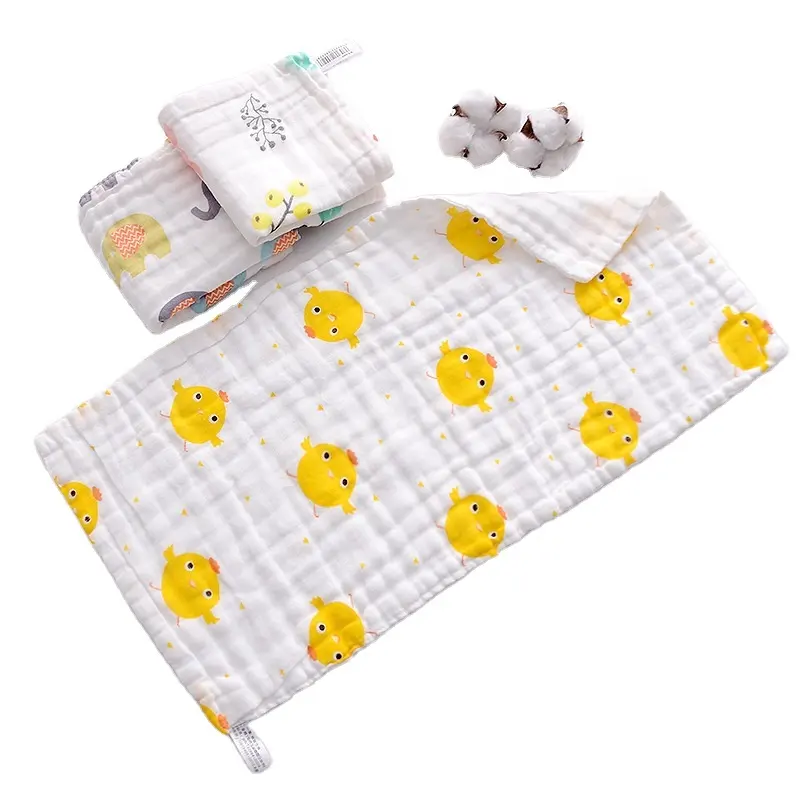 Rectangle 50*25cm Towel Baby Facecloth Baby Washcloth Cotton Burp Cloth Soft Absorbent 6 layers Cotton Gauze Towel