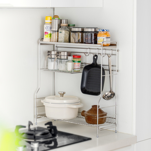 304 Stainless Steel Kitchen Corner Pot Rack 3-Tier Kitchen Organizer with Double <strong>Back</strong> Rods &amp; Adjustable Shelf for Pans Spices - Product Image 1