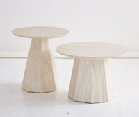 Ensemble de tables basses modernes carrées et rondes, meubles pour la maison, Tables basses en bois de luxe Table basse en papier de pierre de travertin