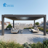 Pergola automatique chinoise Sweet Home en aluminium thermolaqué avec toit rétractable, gazebo LED, imperméable, bioclimatique et écologique