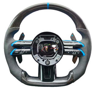 Volant en fibre de carbone adapté aux <span class=keywords><strong>Mercedes</strong></span> Benz W206 W205 W204 W222 W223 W213 W177 W463 AMG GT A45 GLS63 GLE63 SL63 G63 - Product Image 1