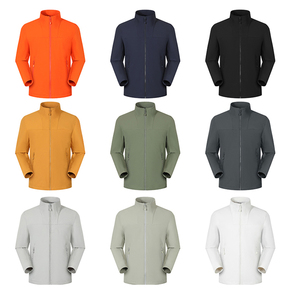 Manteau à capuche zippé personnalisé pour hommes, manteau coupe-vent léger et imperméable, coupe-vent à capuche en polyester - Product Image 5