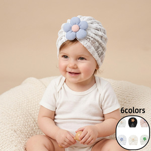 <span class=keywords><strong>Cappellino</strong></span> per Bambina in Stile Europeo e Americano, Morbido e Confortevole, con Pizzo Traforato e Motivi a Righe - Product Image 1