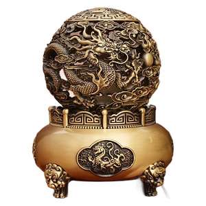 Figurine traditionnelle en laiton sculpté Jiuzhuan Qiankun, artisanat en métal de bureau, ornement créatif, décoration de la maison - Product Image 5