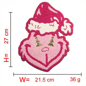 Parche de borde de Navidad de moda al por mayor personalizado de fábrica, chenilla brillante con borde cortado con láser, Material personalizable - Product Image 6