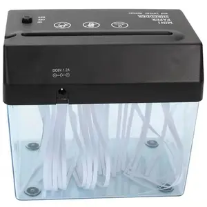 Mini trituradora de papel de plástico eléctrica para el hogar escolar, 8 hojas (A4) Micro corte 3x9mm, máquina trituradora de Servicio Ligero para el hogar y la Oficina