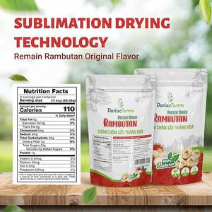 Wholesale <b>Bulk</b> 100% Natural Freeze-Dried Rambutan Preserved <b>Sweet</b> Crispy Slices Vietnam Healthy Vacuum Pack Fruit Snacks - Product Image 2