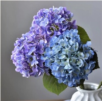 Bunga Hydrangea Buatan Real Touch 3D Print, Kepala Bunga Besar, Hydrangea Palsu untuk Dekorasi Pernikahan, Rumah, Hotel, dan Dekorasi Bunga