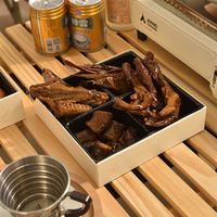 Boîte à emporter en bois pour plats mijotés à la viande de canard, compartiment pour accompagnements de hot-pot, boîte à déjeuner jetable pour camping et pique-nique en extérieur