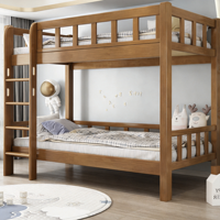 Lit superposé moderne minimaliste en bois massif, double sur double, avec rangement, multifonctionnel, démontable, sommiers de largeur égale, cadre de lit pour enfants