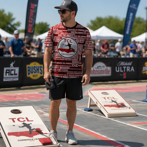 Maglietta Personalizzata OEM per Cornhole e Calcio, Abbigliamento Sportivo Leggero ad Asciugatura Rapida, Prezzo all'Ingrosso per Uomini, Donne e Ragazzi - Product Image 3