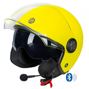 Casco Jet Befast Rapid Connect III Matt Fluo Yellow con intercomunicador integrado L - Product Image 1