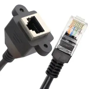 كابل تمديد Rj45 ذكر إلى لوحة توصيل Rj45 أنثى تمديد شبكة 8p8c كابل Rj45 LAN