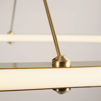 Moderner Einfacher Stahl-Acryl-Ring LED-Kronleuchter Kreisförmige Pendelleuchte für Kücheninsel Esszimmer Heim-Dekorationsbeleuchtung