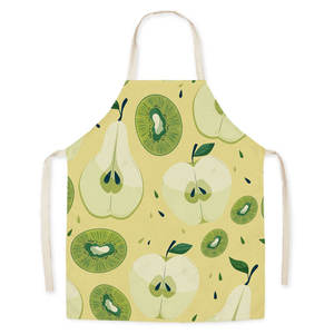 Delantal de vendedor del mercado de agricultores, Lino con estampado de piña, duradero y elegante para vender y servir delantal de cocina - Product Image 5