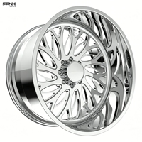Jantes forgées monobloc 22X12 24X12 24X14 finition argent poli 5x139.7 6x5.5 8x170 8x180 8x165.1 pour Ford F250 Chevy Silverado