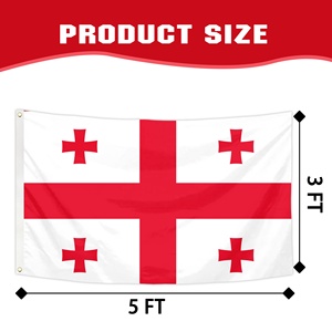 Drapeaux et bannières personnalisés 90x150cm, drapeau national de la Géorgie, drapeau géorgien Sakartvelo, cinq croix, drapeau personnalisé en polyester - Product Image 3