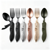 Ensemble de couverts de camping en acier inoxydable pour pique-nique en plein air, cuisine moderne, vaisselle écologique, couteau, fourchette, cuillère, baguettes