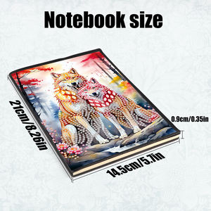 5D DIY Diamond Painting Notebook Kit Animal Themed Wolf Design con Dot Rhinestones - Product Image 2