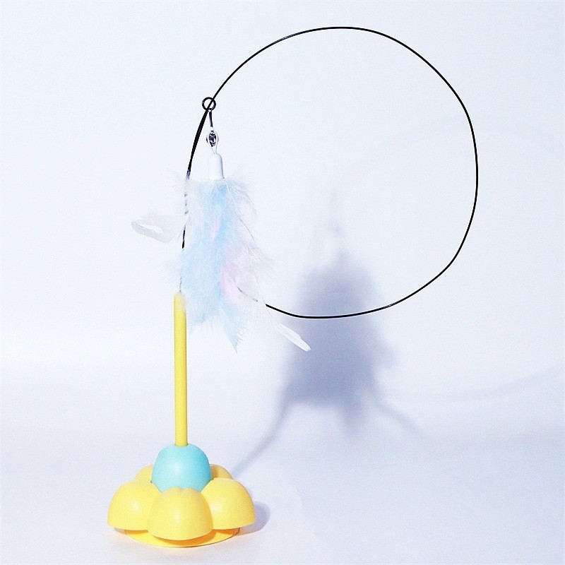 Yellow Flower Suction Cup Cat Toy
