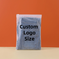 Sacs en polyéthylène refermables avec logo imprimé pour vêtements, t-shirts, emballage en plastique givré personnalisé avec fermeture éclair, sacs à fermeture éclair pour vêtements