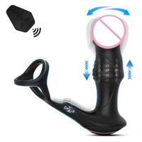 Masseur de prostate vibrant 9 modes avec anneau pénien, télécommande, plug anal, perles anales, masseur de point P, jouets sexuels pour hommes et femmes
