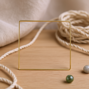 Anello quadrato in metallo ILAN da 16 cm per decorazioni in macramè - Product Image 1