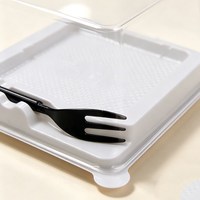 Boîte carrée en PET de qualité alimentaire jetable pour gâteau avec gaufrage, boîte à pâtisserie de 50g, emballage plastique pour produits de boulangerie