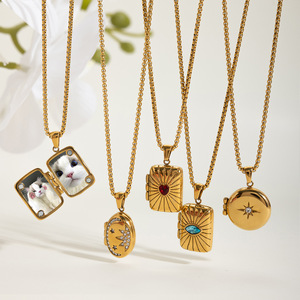Stainless Steel Lock Pendant Necklace With Pave Setting For Women Daily Wear Gift Jewelry - Product Image 4