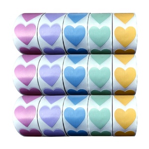 Màu Đỏ Tình Yêu Hình Trái Tim Nhãn Cuộn Cho Ngày Valentine Trang Trí Wedding Party Phụ Kiện Quà Tặng Bao Bì Đầy Màu Sắc Trái Tim Sticker - Product Image 1