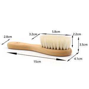 Peine de pelo de cabra Natural suave para niños, cepillo de ducha de madera para <span class=keywords><strong>recién</strong></span> <span class=keywords><strong>nacidos</strong></span>, respetuoso con el medio ambiente - Product Image 2
